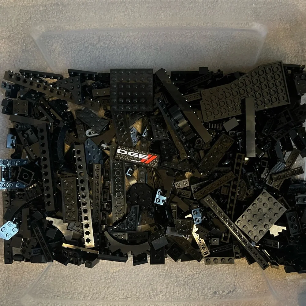 LEGO Small Black Accessories , Spare Parts And Small Brick Pieces. 14oz
